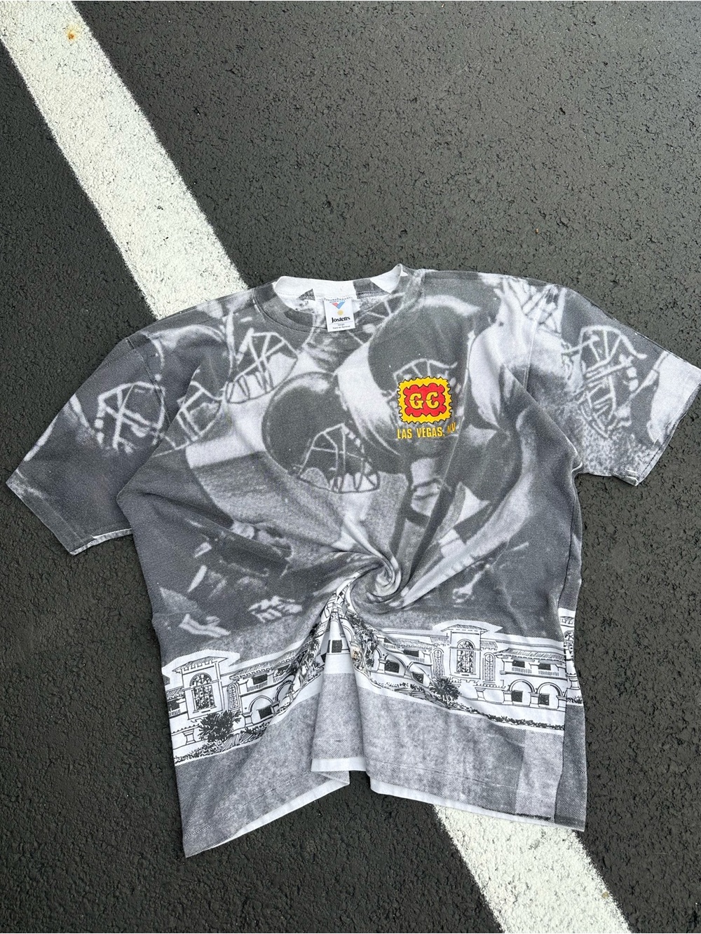 Las Vegas Graphic Tee for Kids - Gray Casual Short Sleeve Shirt